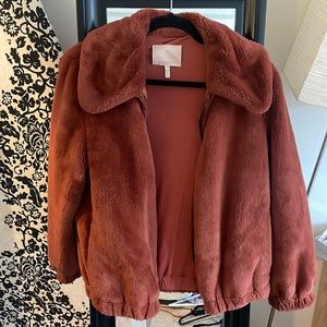 Rebecca Taylor Fur Coat Teddy Jacket Size L